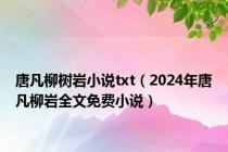 唐凡柳树岩小说txt（2024年唐凡柳岩全文免费小说）