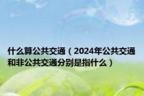 什么算公共交通（2024年公共交通和非公共交通分别是指什么）