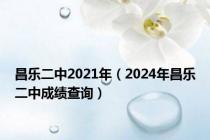 昌乐二中2021年（2024年昌乐二中成绩查询）