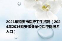 2021年延安市医疗卫生招聘（2024年2016延安事业单位医疗岗报名入口）