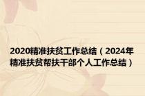 2020精准扶贫工作总结（2024年精准扶贫帮扶干部个人工作总结）