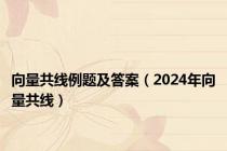 向量共线例题及答案（2024年向量共线）