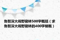 鲁智深大闹野猪林500字概括（求鲁智深大闹野猪林的400字梗概）