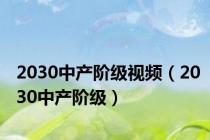 2030中产阶级视频（2030中产阶级）