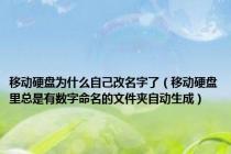 移动硬盘为什么自己改名字了（移动硬盘里总是有数字命名的文件夹自动生成）