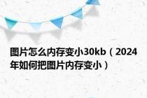 图片怎么内存变小30kb（2024年如何把图片内存变小）