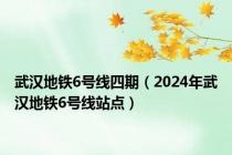 武汉地铁6号线四期（2024年武汉地铁6号线站点）