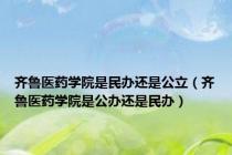 齐鲁医药学院是民办还是公立（齐鲁医药学院是公办还是民办）