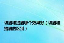 切眉和提眉哪个效果好（切眉和提眉的区别）