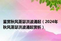 鉴赏秋风萧瑟洪波涌起（2024年秋风萧瑟洪波涌起赏析）