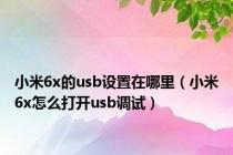 小米6x的usb设置在哪里（小米6x怎么打开usb调试）