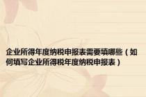 企业所得年度纳税申报表需要填哪些（如何填写企业所得税年度纳税申报表）