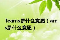 Teams是什么意思（ams是什么意思）