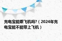 充电宝能乘飞机吗?（2024年充电宝能不能带上飞机）