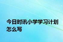 今日时讯小学学习计划怎么写