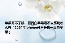 苹果开不了机一直闪白苹果进不去系统怎么办（2024年iphone开不开机一直白苹果）