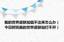 我的世界皮肤加载不出来怎么办（今日时讯我的世界皮肤站打不开）