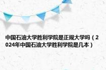 中国石油大学胜利学院是正规大学吗（2024年中国石油大学胜利学院是几本）