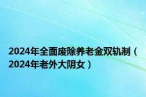 2024年全面废除养老金双轨制（2024年老外大阴女）