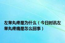 左睾丸疼是为什么（今日时讯左睾丸疼痛是怎么回事）