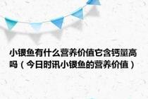 小银鱼有什么营养价值它含钙量高吗（今日时讯小银鱼的营养价值）