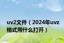 uv2文件（2024年uvz格式用什么打开）