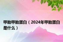 甲胎甲胎蛋白（2024年甲胎蛋白是什么）