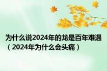 为什么说2024年的龙是百年难遇（2024年为什么会头痛）