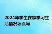 2024年学生在家学习生活情况怎么写