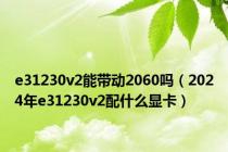 e31230v2能带动2060吗（2024年e31230v2配什么显卡）