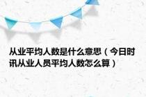 从业平均人数是什么意思（今日时讯从业人员平均人数怎么算）