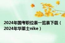 2024年国考职位表一览表下载（2024年华莱士nike）