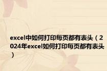 excel中如何打印每页都有表头（2024年excel如何打印每页都有表头）