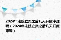 2024年法院立案之后几天开庭审理呢（2024年法院立案之后几天开庭审理）