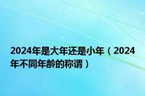 2024年是大年还是小年（2024年不同年龄的称谓）