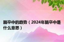 脑卒中的趋势（2024年脑卒中是什么意思）