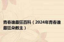 青春谁最狂百科（2024年青春谁最狂朵教主）