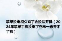 苹果没电很久充了会没法开机（2024年苹果手机没电了充电一直开不了机）