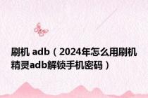 刷机 adb（2024年怎么用刷机精灵adb解锁手机密码）