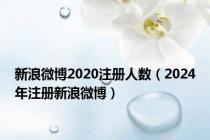 新浪微博2020注册人数（2024年注册新浪微博）