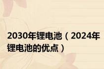 2030年锂电池（2024年锂电池的优点）