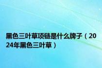 黑色三叶草项链是什么牌子（2024年黑色三叶草）