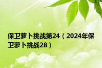 保卫萝卜挑战第24（2024年保卫萝卜挑战28）