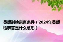 员额制检察官条件（2024年员额检察官是什么意思）