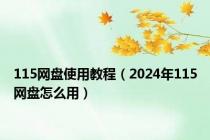 115网盘使用教程（2024年115网盘怎么用）