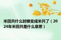 米田共什么时候变成米共了（2024年米田共是什么意思）