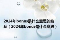 2024年bonus是什么意思的缩写（2024年bonus是什么意思）