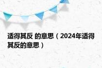 适得其反 的意思（2024年适得其反的意思）