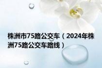 株洲市75路公交车（2024年株洲75路公交车路线）