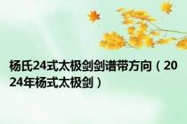 杨氏24式太极剑剑谱带方向（2024年杨式太极剑）